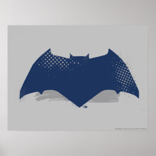 Justice League   Brush & Halftone Batman-Symbol Poster