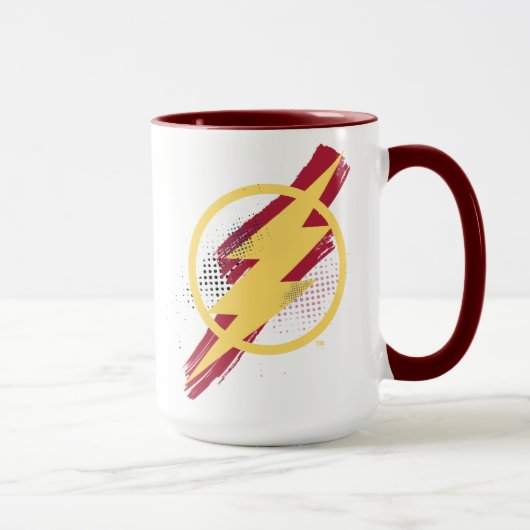 Justice League | Brush & Halftone Flash Symbol Tasse (Rechts)