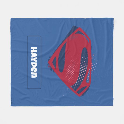 Justice League | Brush & Halftone Superman Symbol Fleecedecke (Vorderseite (Horizontal))