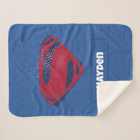 Justice League | Brush & Halftone Superman Symbol Sherpadecke (Vorderseite (Horizontal))
