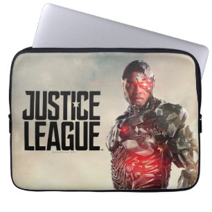 Justice League   Cyborg auf dem Schlachtfeld Laptopschutzhülle