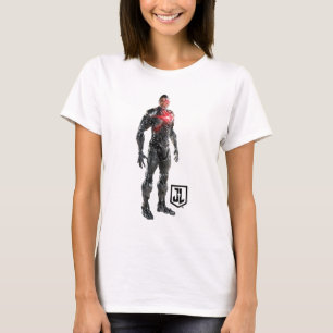 Justice League   Cyborg auf dem Schlachtfeld T-Shirt