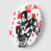 Justice League | Cyborg Digital Noir Pop Art Große Wanduhr (Winkel)