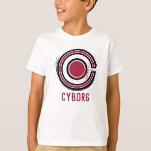 Justice League Cyborg-Symbol mit Pinselstrichen T-Shirt