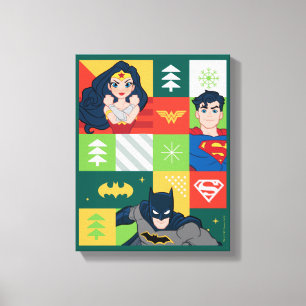 Justice League Feiertagscollage Leinwanddruck