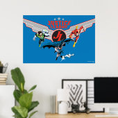 Justice League Flying Air Abzeichen und Helden Poster (Heimbüro)