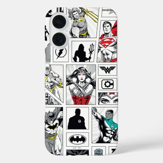 Justice League Heldentafel-Muster Case-Mate iPhone Hülle (Rückseite)