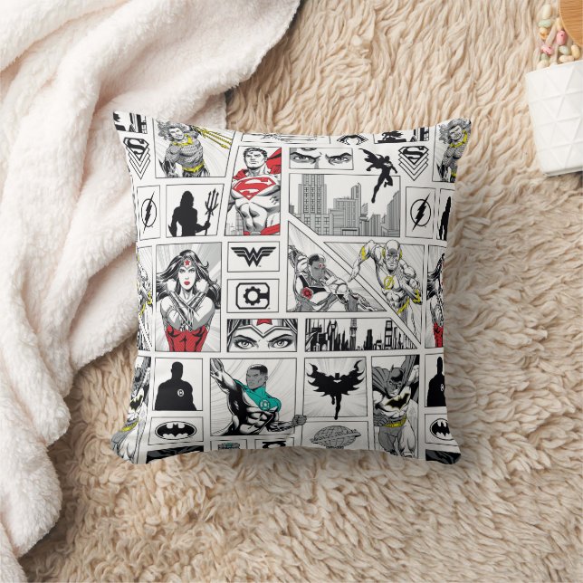 Justice League Heldentafel-Muster Kissen (Decke)