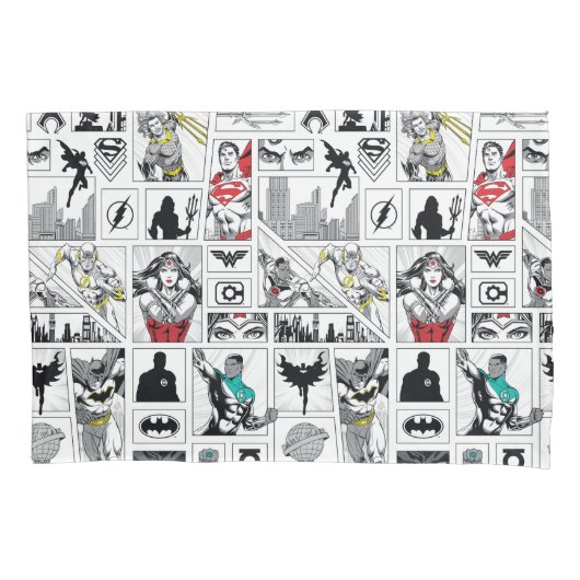 Justice League Heldentafel-Muster Kissenbezug (Vorderseite)