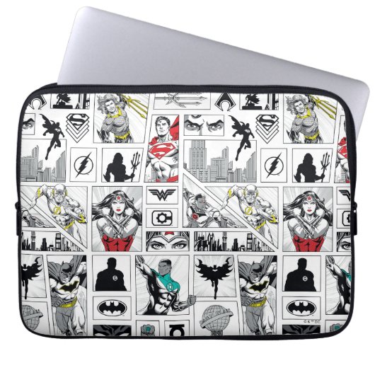 Justice League Heldentafel-Muster Laptopschutzhülle (Vorderseite)
