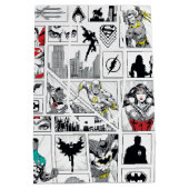 Justice League Heldentafel-Muster Mittlere Geschenktüte (Rückseite)