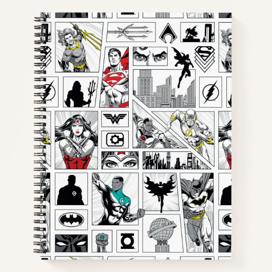 Justice League Heldentafel-Muster Notizblock (Vorderseite)