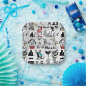 Justice League Heldentafel-Muster Pappteller (Party)