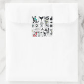 Justice League Heldentafel-Muster Quadratischer Aufkleber (Tasche)