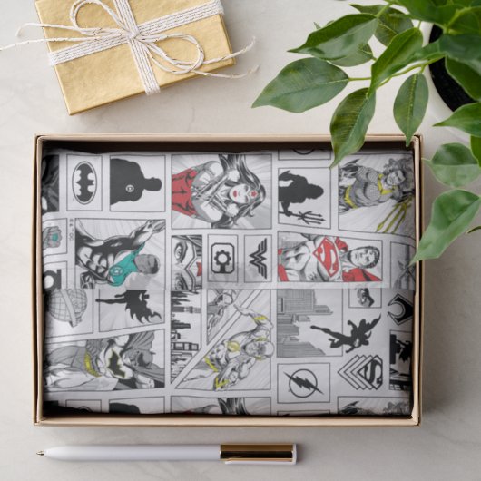 Justice League Heldentafel-Muster Seidenpapier (Geschenk)
