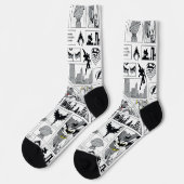 Justice League Heldentafel-Muster Socken (Linkes Detail)