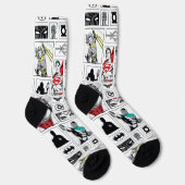 Justice League Heldentafel-Muster Socken (Rechts)