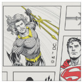 Justice League Heldentafel-Muster Stoff (Nahaufnahme)