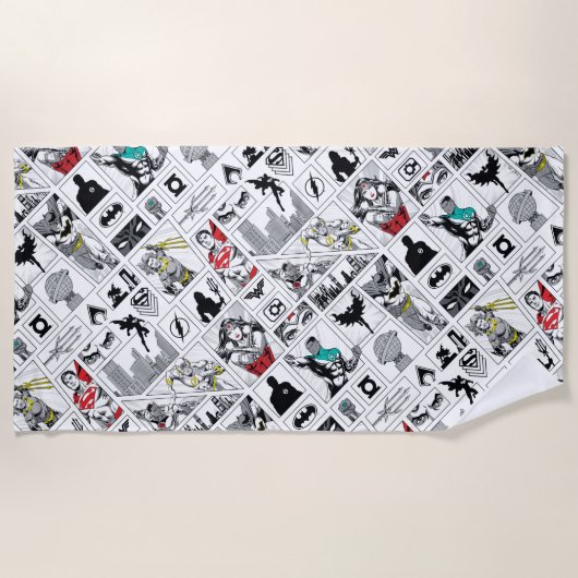 Justice League Heldentafel-Muster Strandtuch (Vorderseite)