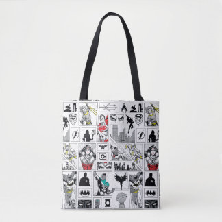 Justice League Heldentafel-Muster Tasche