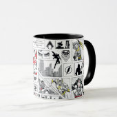 Justice League Heldentafel-Muster Tasse (VorderseiteRechts)