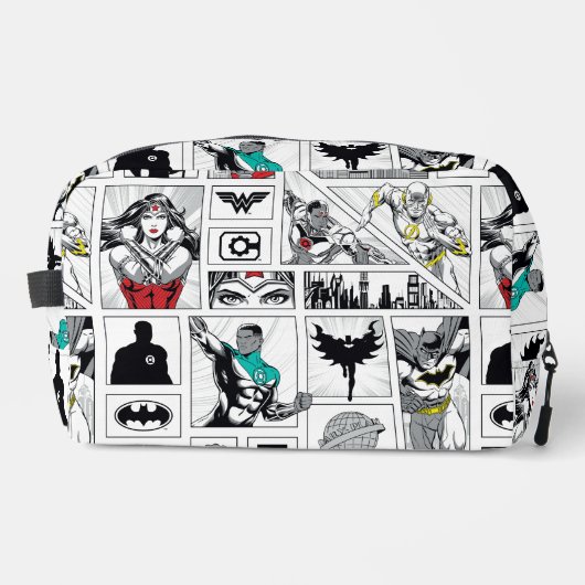 Justice League Heldentafel-Muster Waschbeutel (Vorderseite)
