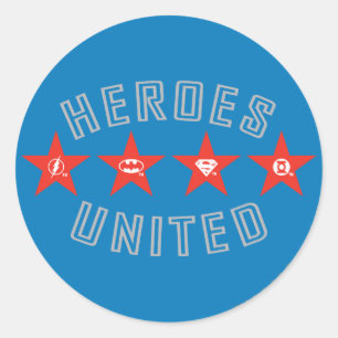 Justice League Heroes Untied Logos -> Gerechtigkei Runder Aufkleber