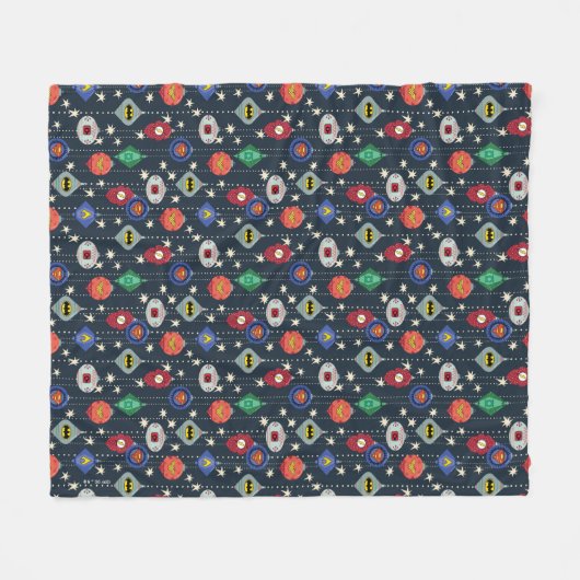Justice League Holiday Bauble Pattern Fleecedecke (Vorderseite (Horizontal))