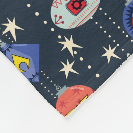 Justice League Holiday Bauble Pattern Fleecedecke (Ecke)