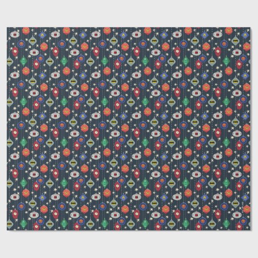 Justice League Holiday Bauble Pattern Geschenkpapier (Flach)