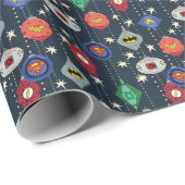 Justice League Holiday Bauble Pattern Geschenkpapier (Rolleneckpunkt)