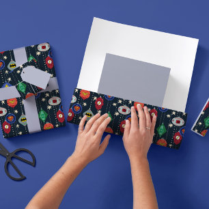 Justice League Holiday Bauble Pattern Geschenkpapier Set