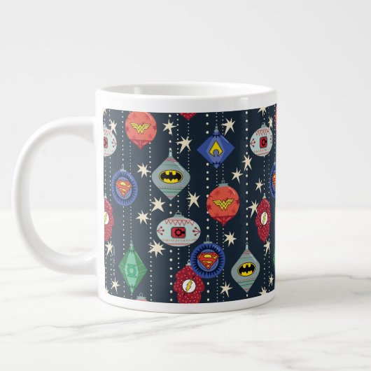 Justice League Holiday Bauble Pattern Jumbo-Tasse (Links)