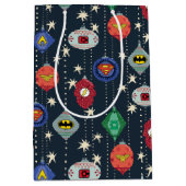 Justice League Holiday Bauble Pattern Mittlere Geschenktüte (Vorderseite)
