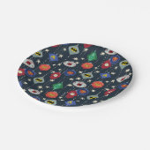 Justice League Holiday Bauble Pattern Pappteller (Schrägansicht)