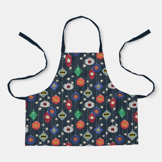 Justice League Holiday Bauble Pattern Schürze (Vorderseite)