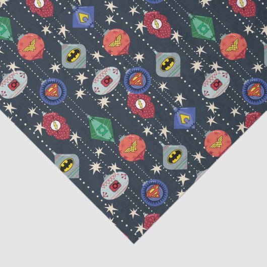 Justice League Holiday Bauble Pattern Seidenpapier (Ausschnitt)