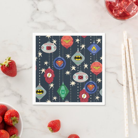 Justice League Holiday Bauble Pattern Serviette (Beispiel)