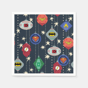 Justice League Holiday Bauble Pattern Serviette