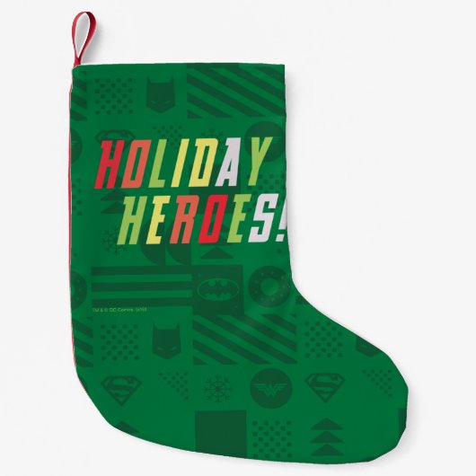 Justice League Holiday Heroes Graphic Kleiner Weihnachtsstrumpf (Vorderseite)