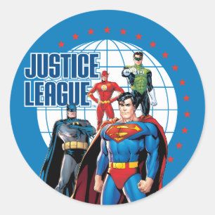 Justice League Internationale Helden Runder Aufkleber
