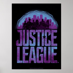 Justice League   Justice League Stadt-Silhouette Poster