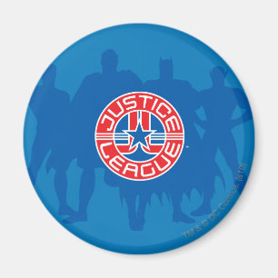 Justice League-Logo und solider Charakterhintergru Magnet