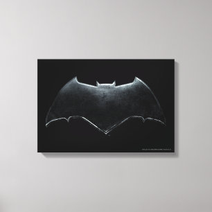 Justice League   Metallisches Batman-Symbol Leinwanddruck