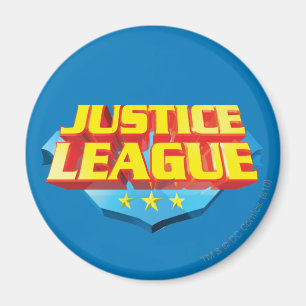 Justice League Name und Shield Logo Magnet