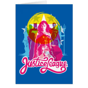 Justice League Retro-Gruppe & Logo Pop-Art