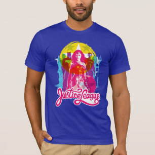 Justice League Retro-Gruppen- & Logopop-Art T-Shirt