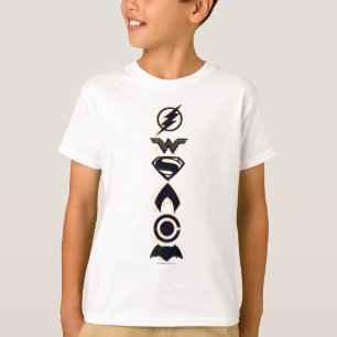 Justice League Stilisierte Team-Symbole Aufstell T-Shirt