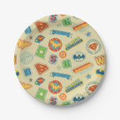 Justice League Super Hero Badge Pattern Pappteller (Vorderseite)