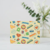 Justice League Super Hero Badge Pattern Postkarte (Stehend Vorderseite)